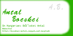 antal bocskei business card